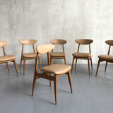 Series of 6 chairs, France 1960