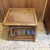 Table gigogne en rotin