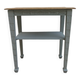 Side table, Art Deco reimagined in grey-green.