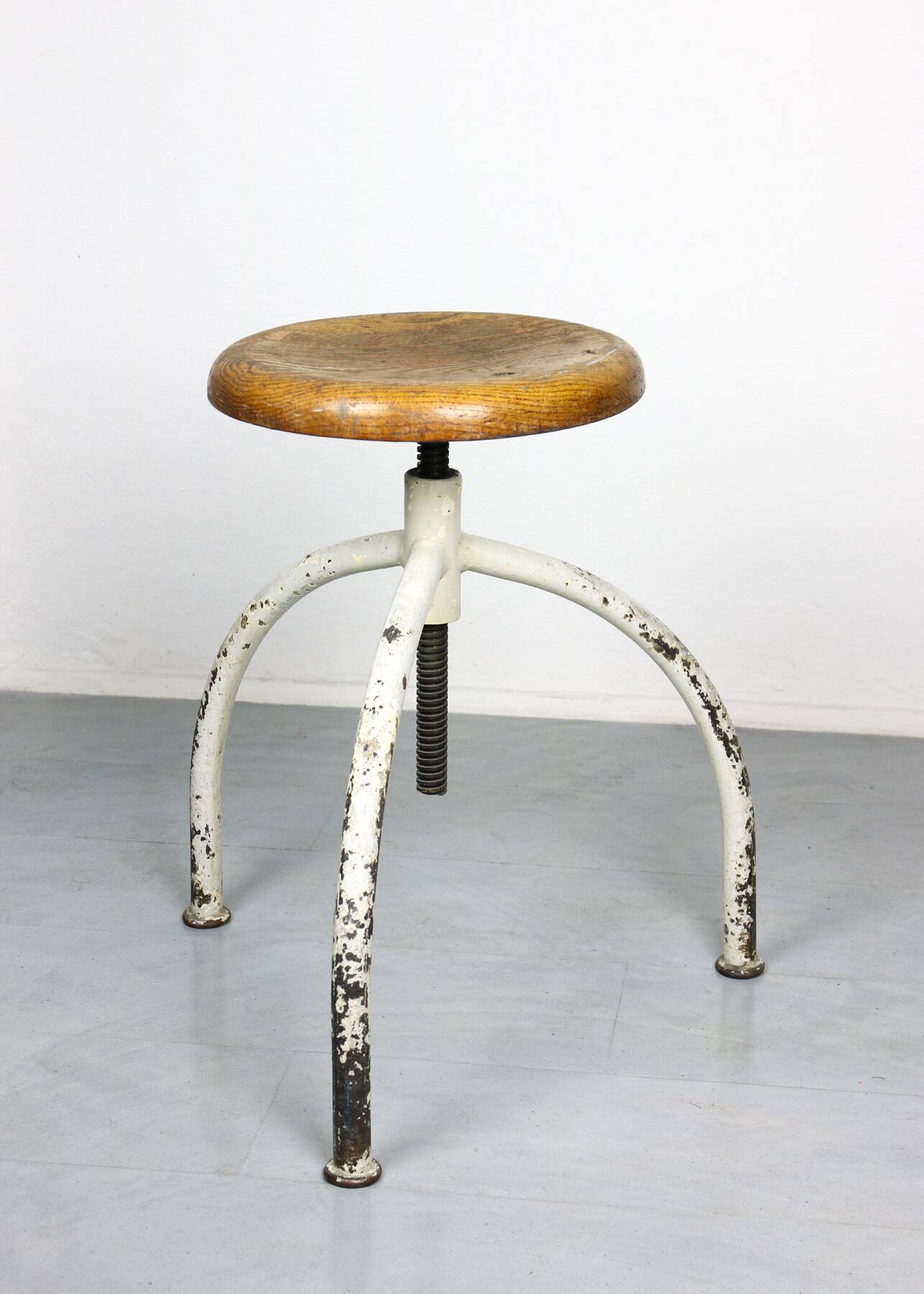 Vintage Industrial Adjustable Swivel Stools, Set of 3