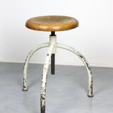 Vintage Industrial Adjustable Swivel Stools, Set of 3