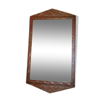 Miroir bois doré Art Déco - 60x35cm