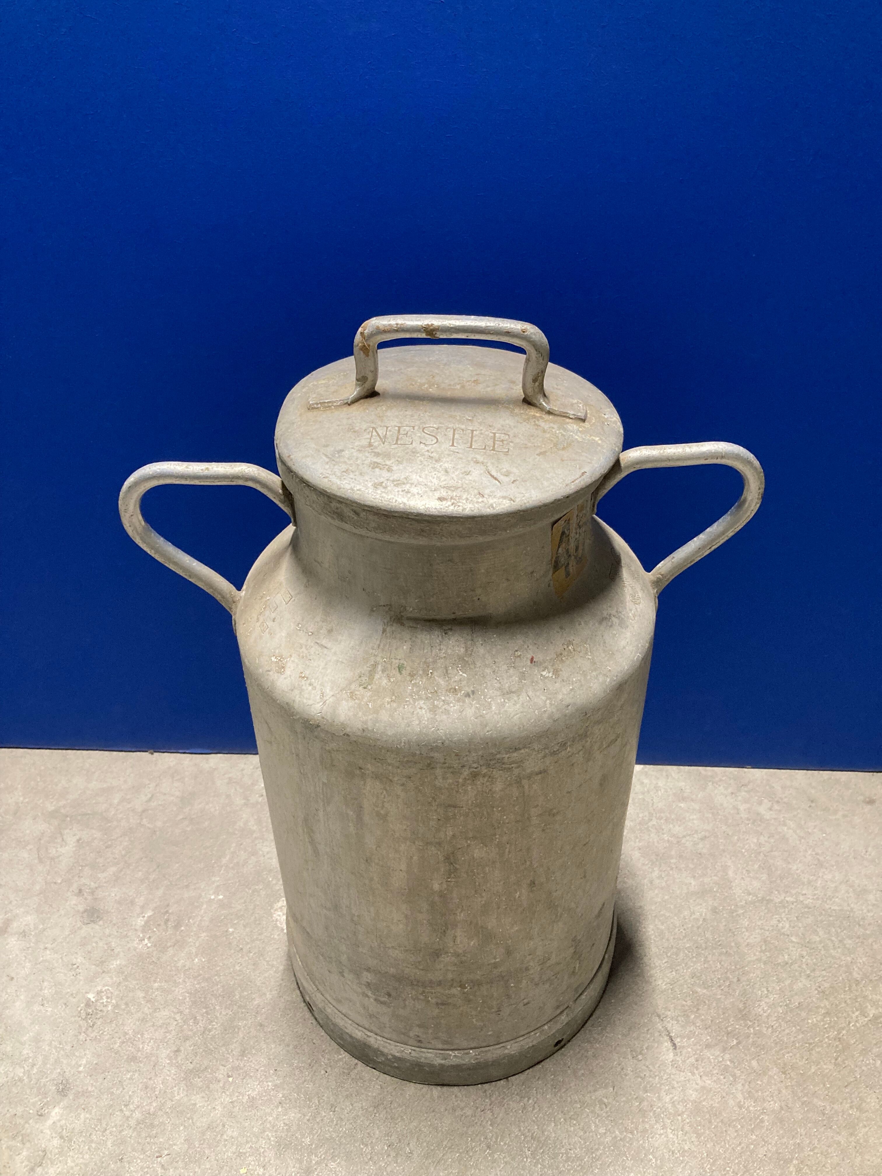 Farm milk jar aluminum canister