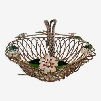 Silver metal fruit basket