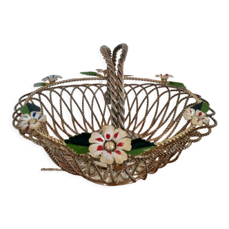 Silver metal fruit basket