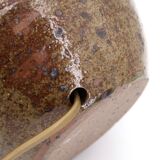 Lampe boule de potier en grès pyrité de Guy Baudat, années 70