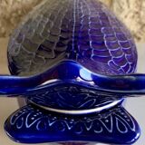 Vintage blue ceramic serving dish by Environmental Ceramics Inc., San Francisco, 1966