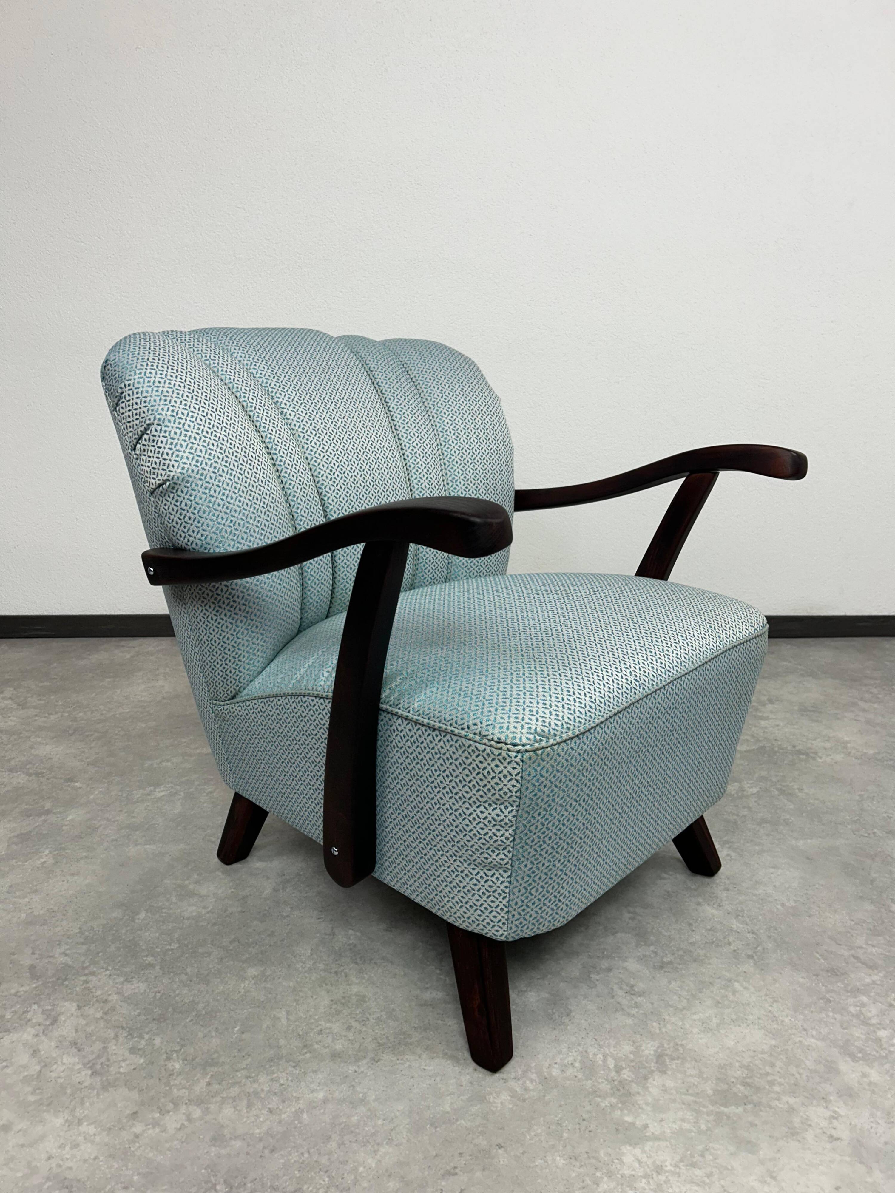 Art Deco blue club chairs