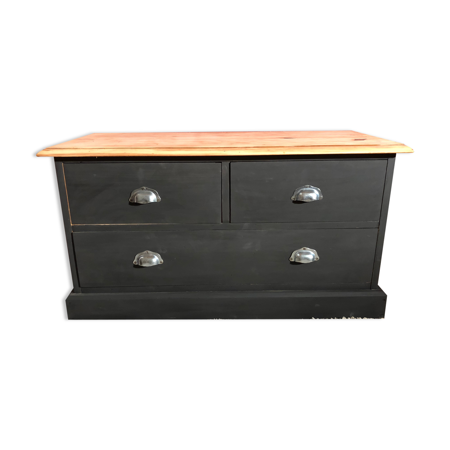 Professional style furniture, matt black raw wood chest of drawers