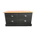Professional style furniture, matt black raw wood chest of drawers