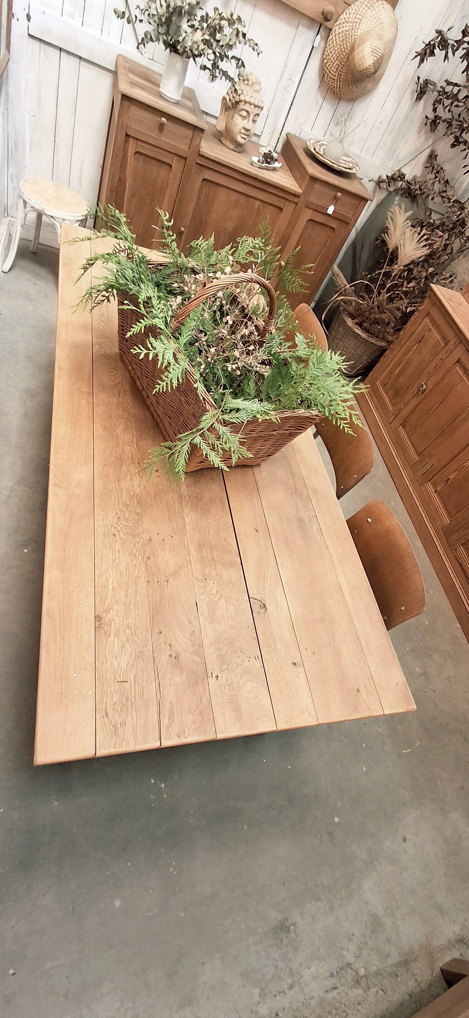 Table de ferme en chêne massif