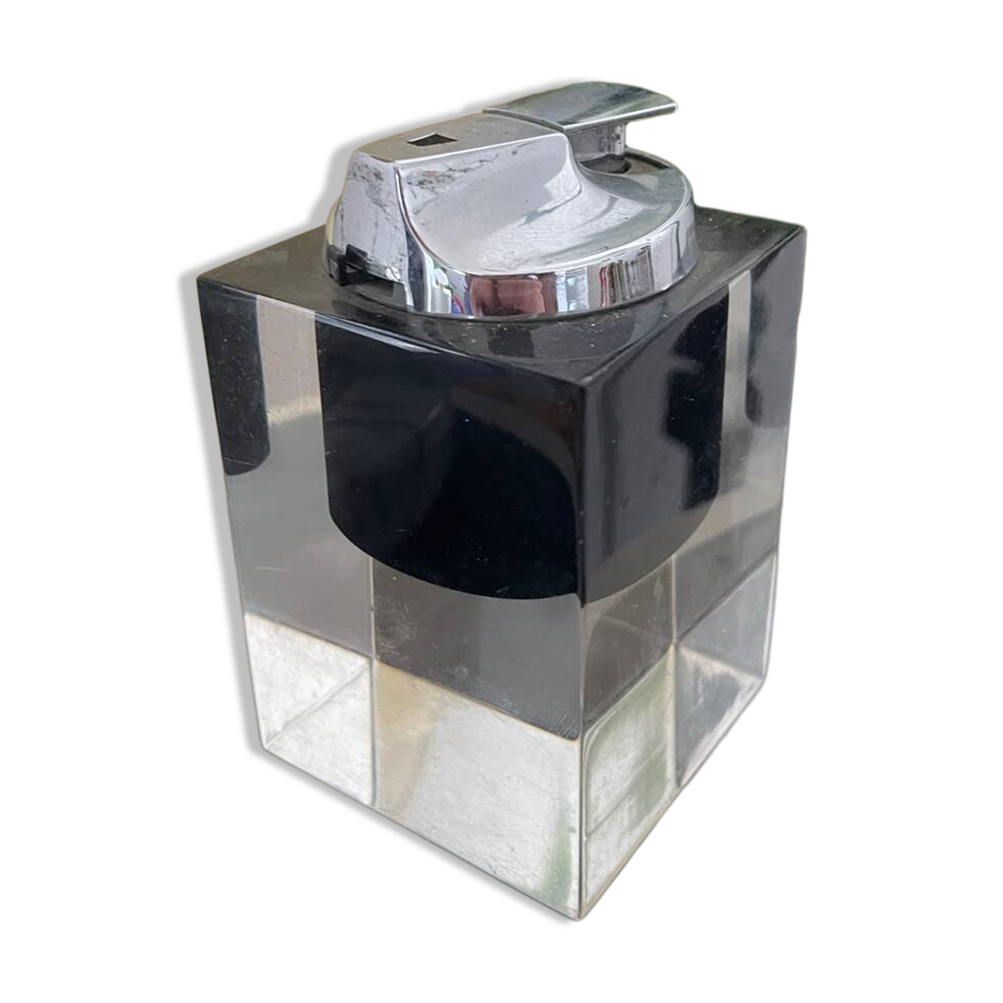 Ronson Plexiglass and Chrome Table Lighter Vintage 1970s