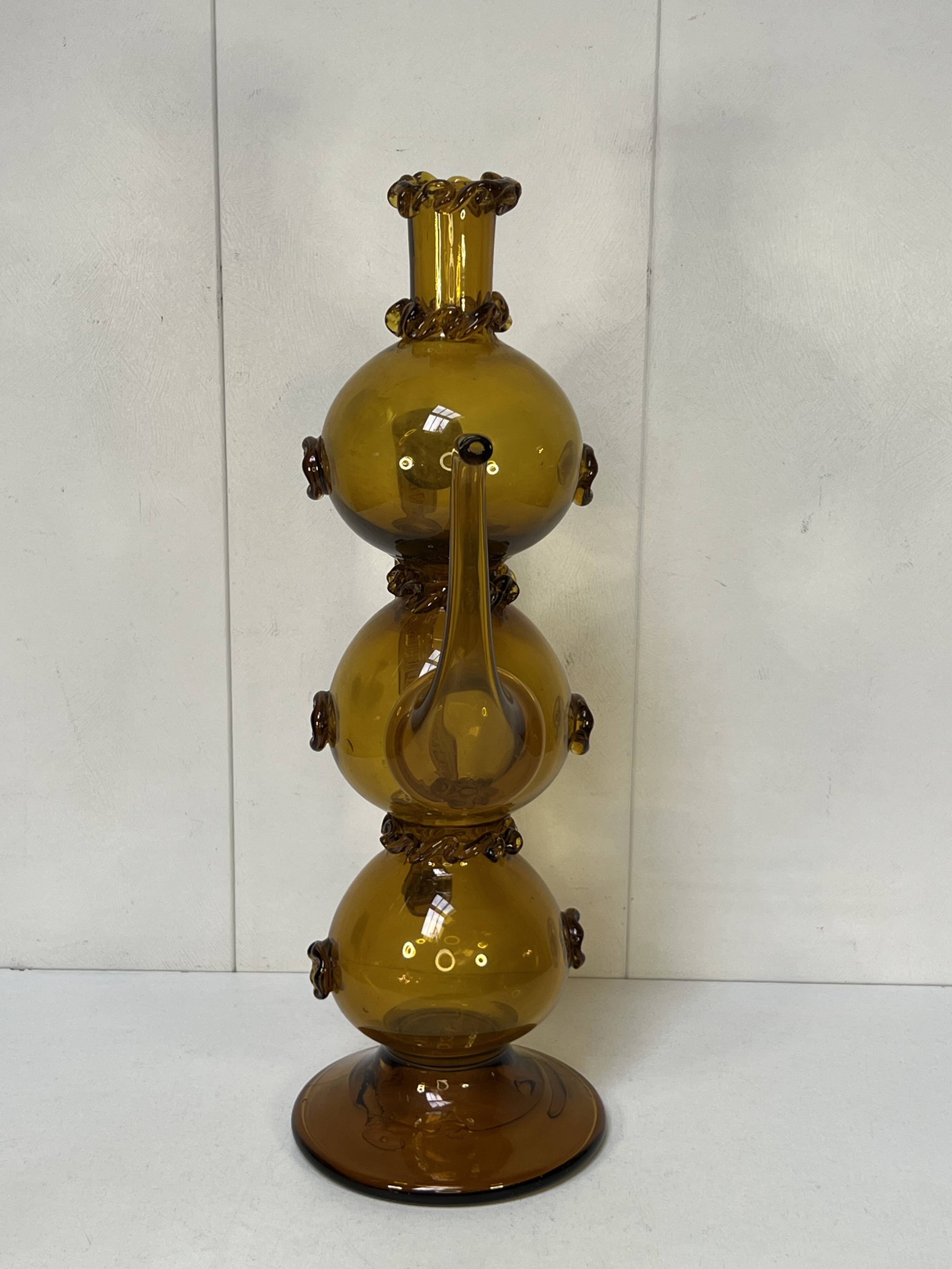 Large 20th century blown glass bottle