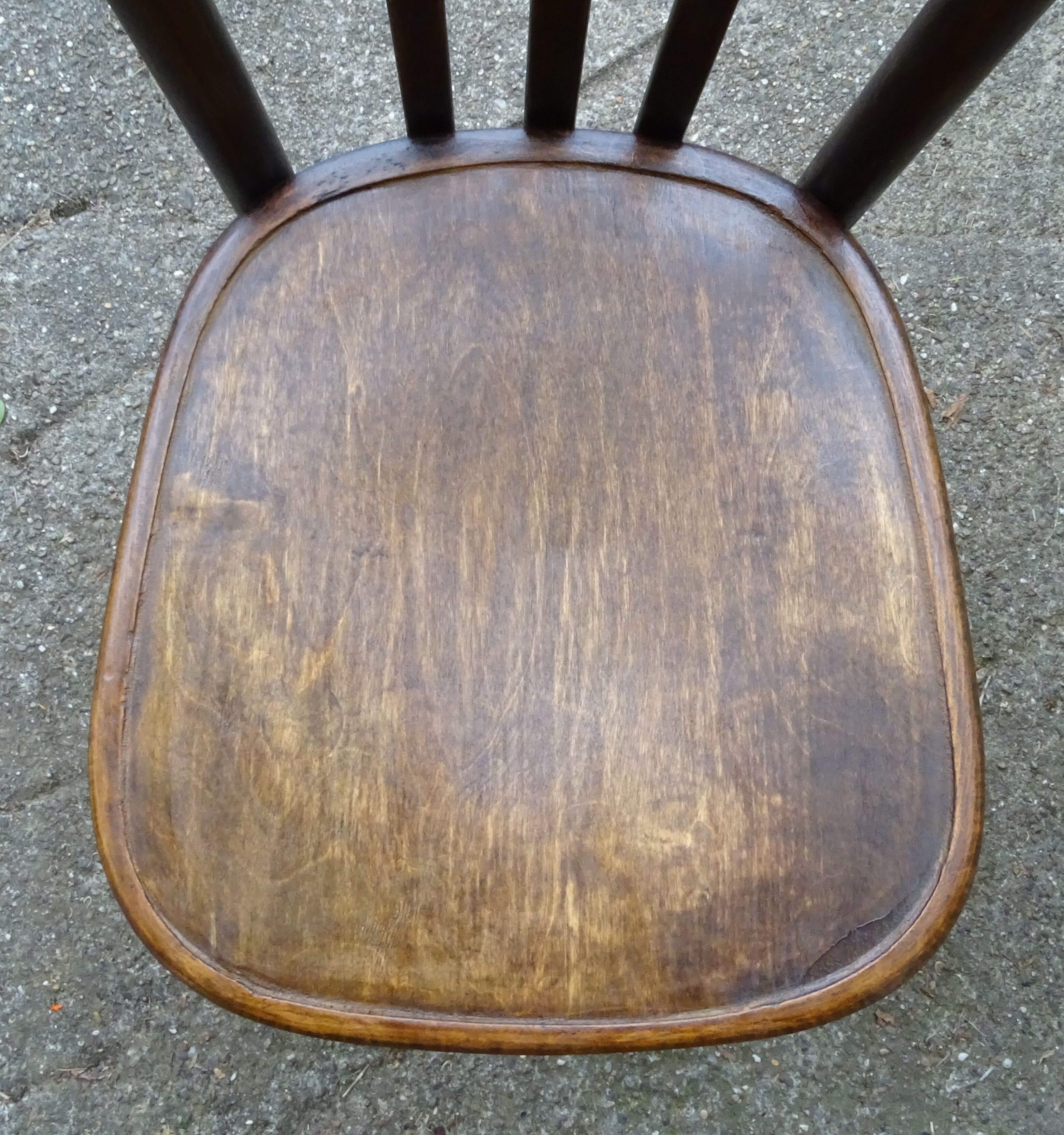 2 Fischel bistro chairs from 1938, wooden seat