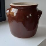 Chocolate glazed stoneware pot