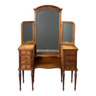 Coiffeuse avec miroir triptyque de style Louis XVI, XXe siècle