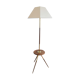 Lampadaire tripode bois et laiton