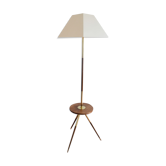 Lampadaire tripode bois et laiton