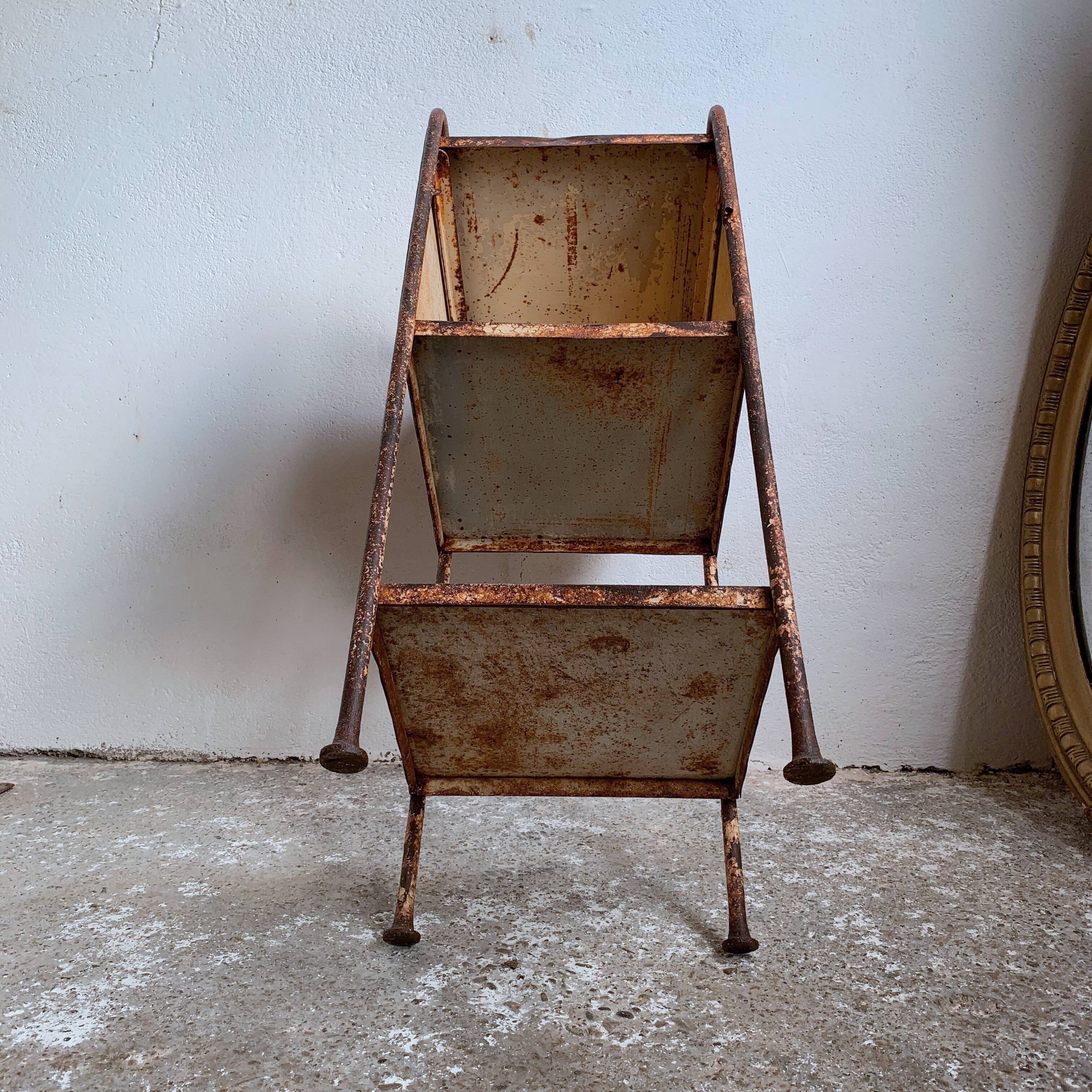 Former hospital bedside table late 19th century early 20th century in metal