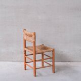 Single Mid-Century Rush Chair by Ate van Apeldoorn for Houtwerk Hattem