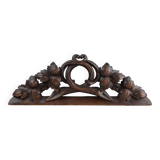 Fronton en chêne avec feuilles de chêne sculptées à la main, France vers 1850