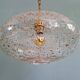 Large vintage glass pendant light, with gold inclusions, 1970.