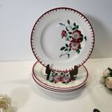 4 assiettes à dessert Sarreguemines épernay faïence vintage