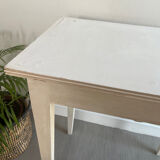 Small patinated wood table / desk / console / side table