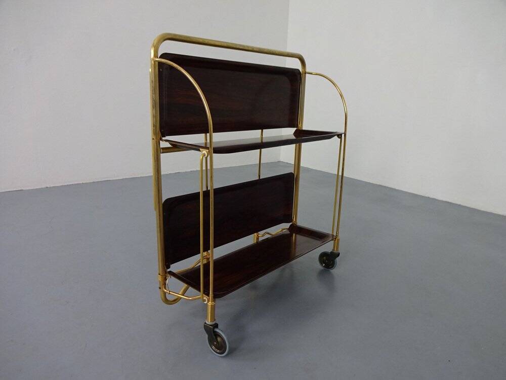 Vintage rosewood tea cart from Gerlinol, 1970s.