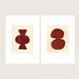 Duo of terracotta paints M760 and M761 signed EAWY