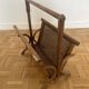 Brown rattan and cane magazine rack