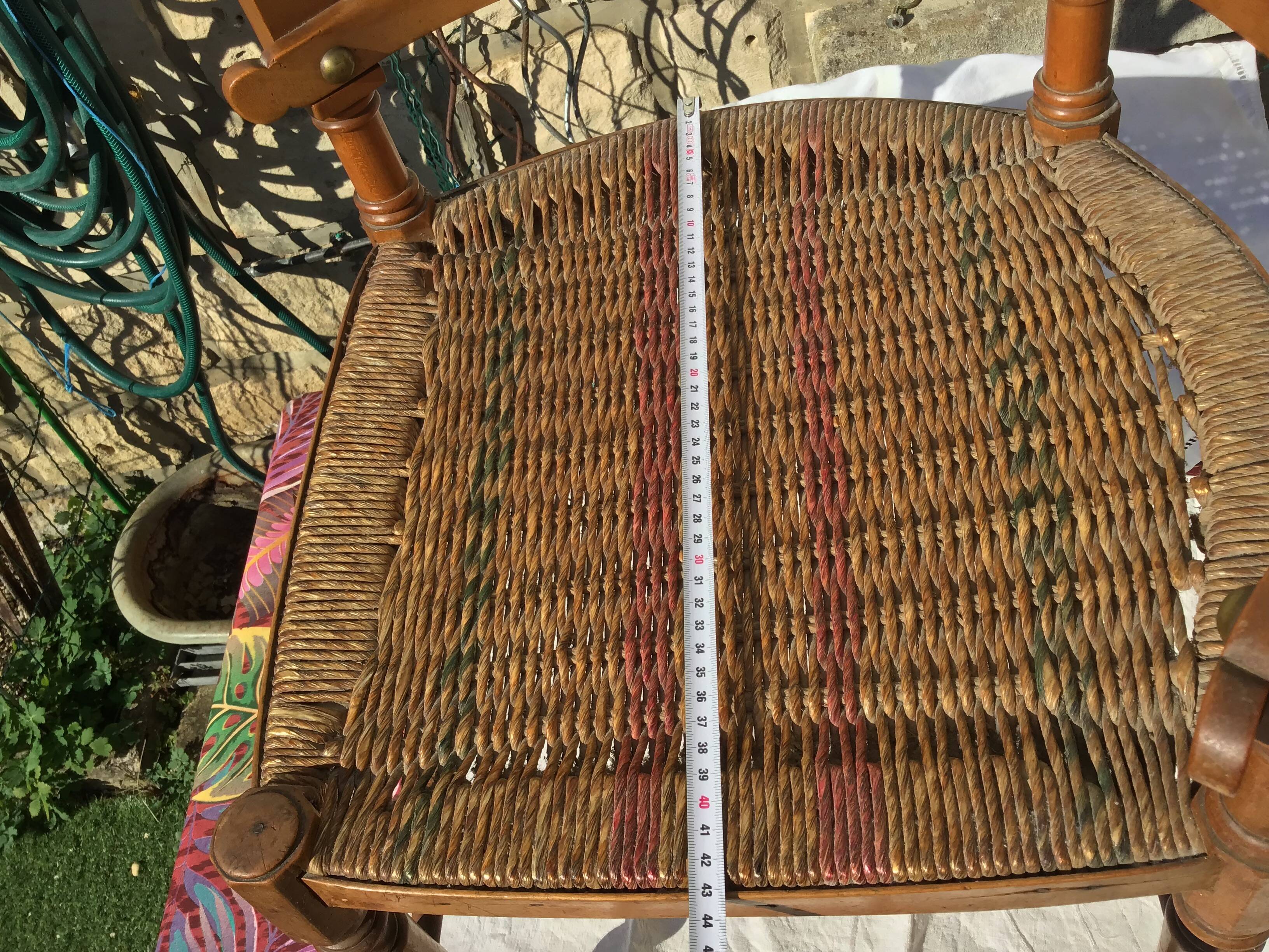 straw-style corner armchair