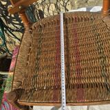 straw-style corner armchair