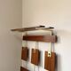 Vintage teak wall coat rack