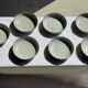 Set of 7 handmade grey glazed ceramic deep plates D18.5 H5.