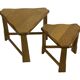 Vintage Scandinavian side tables made of solid wood circa 1970s