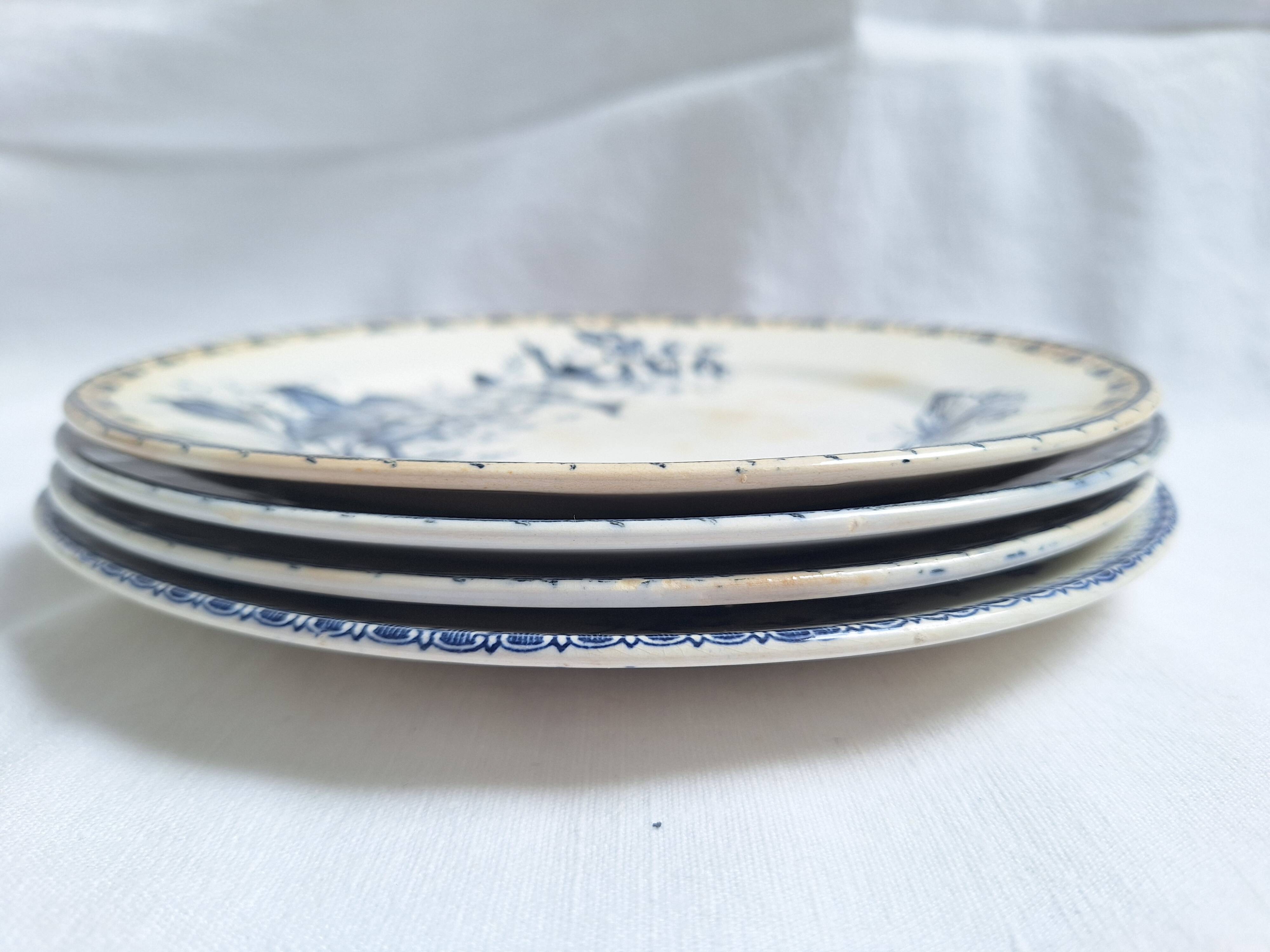 Vintage blue dinner plates