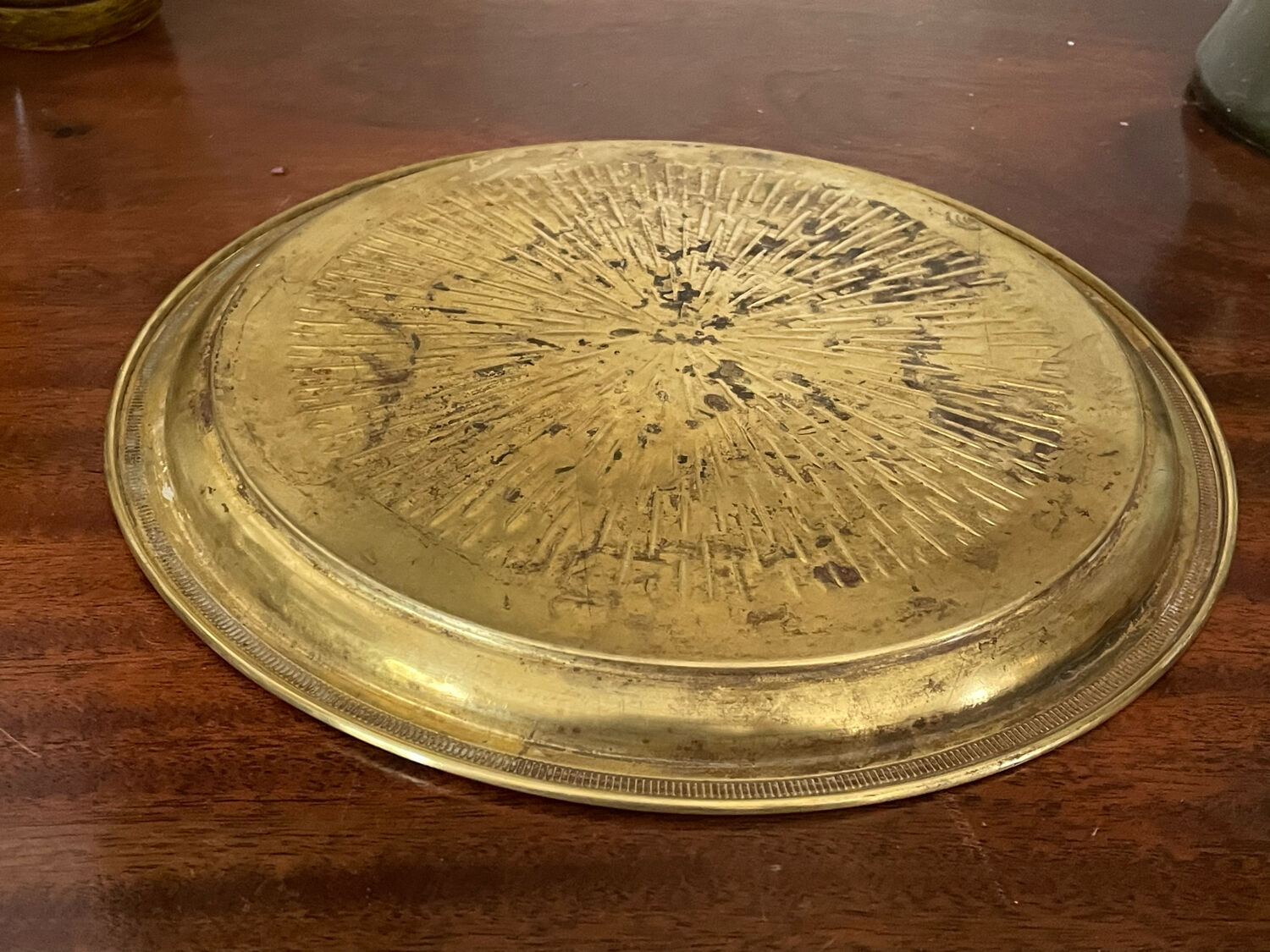 Old brass pocket tray