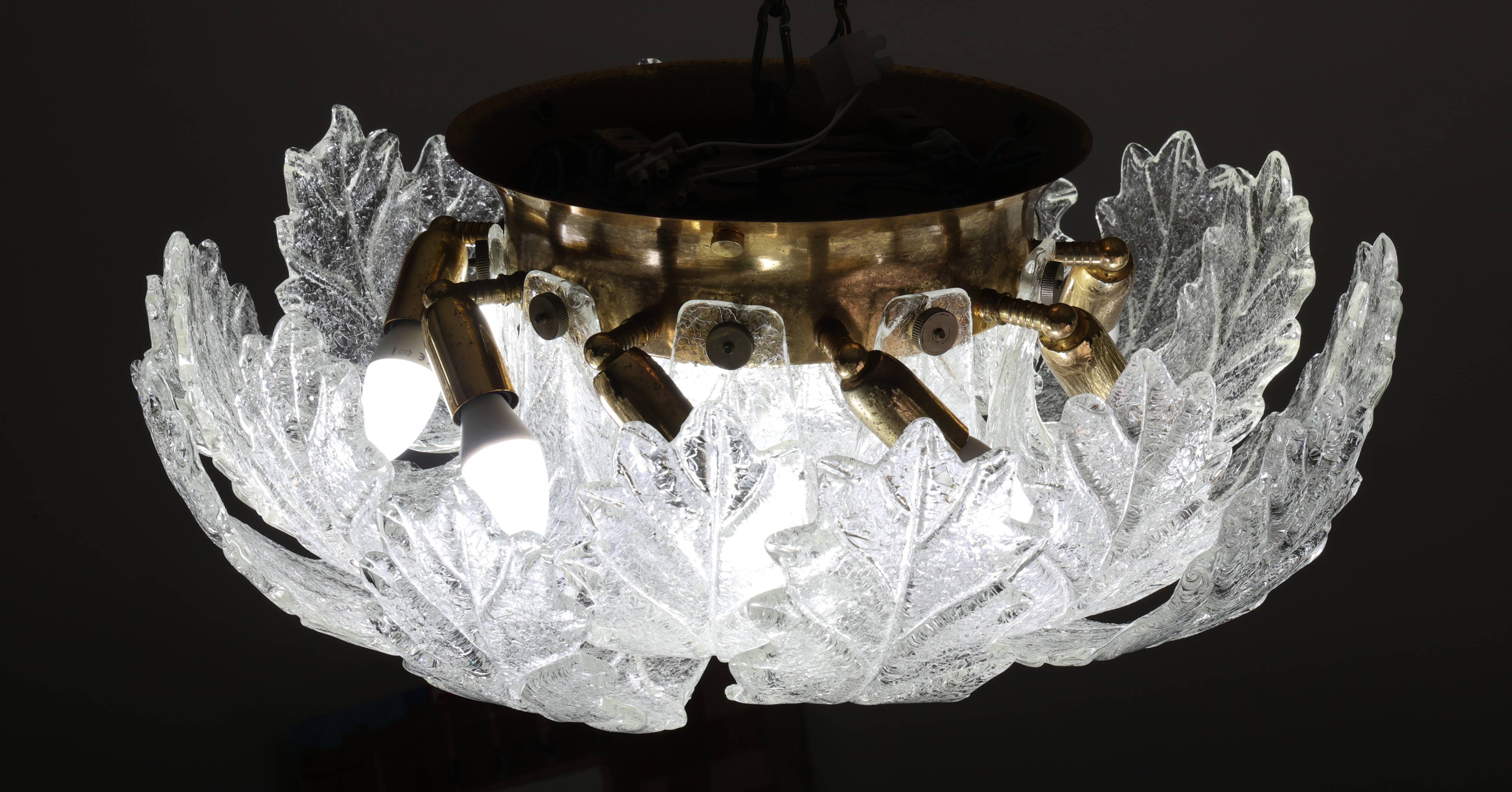 Verona, Luxury Italian Murano Glass Ceiling Light or Flush Mount, 1980s