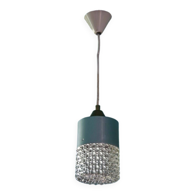 Suspension vintage, Suspension verre et métal, lampe de plafond, décoration intérieur