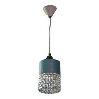 Suspension vintage, Suspension verre et métal, lampe de plafond, décoration intérieur