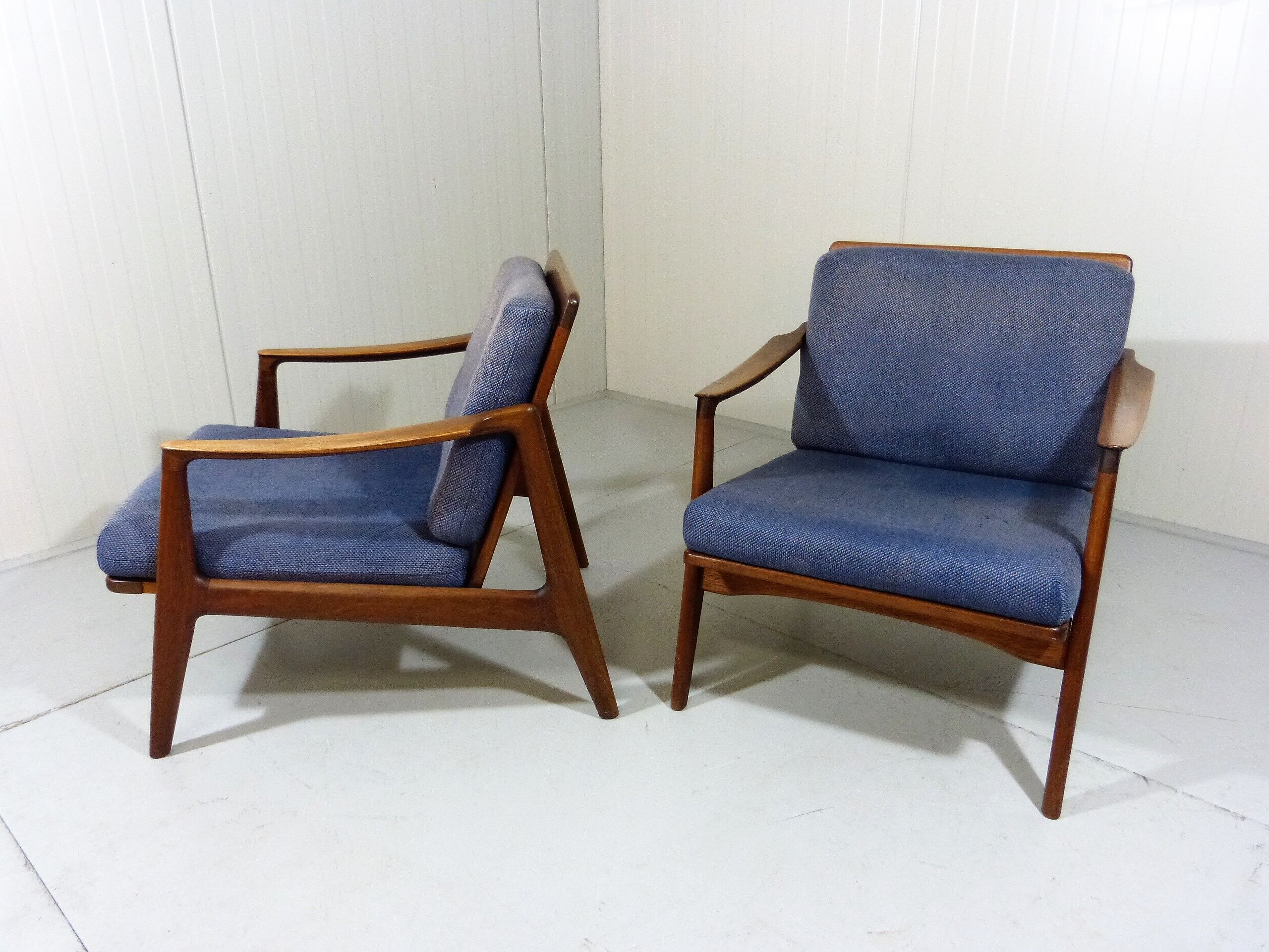 Set of 2 Teak Easy Chairs, Denmark 1960's