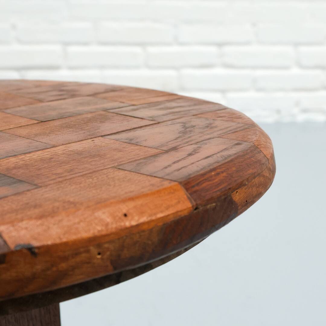 Wabi-sabi Brutalist Wooden Side Table