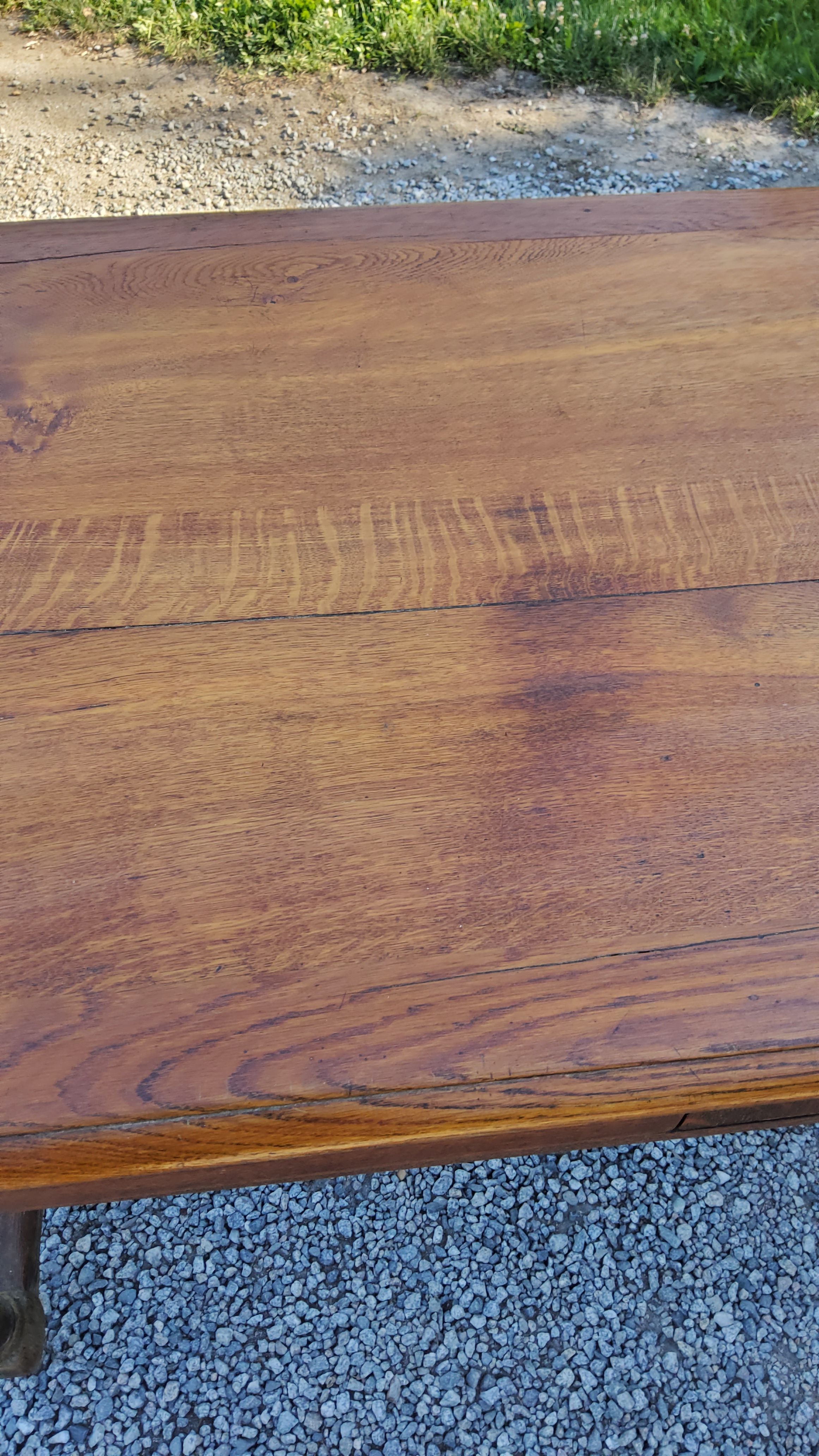 Blond oak desk from the 1900s/1920s 2 drawers feet Louis Philippe