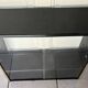 Double gold metal string shelves and black trays, vintage, 60s