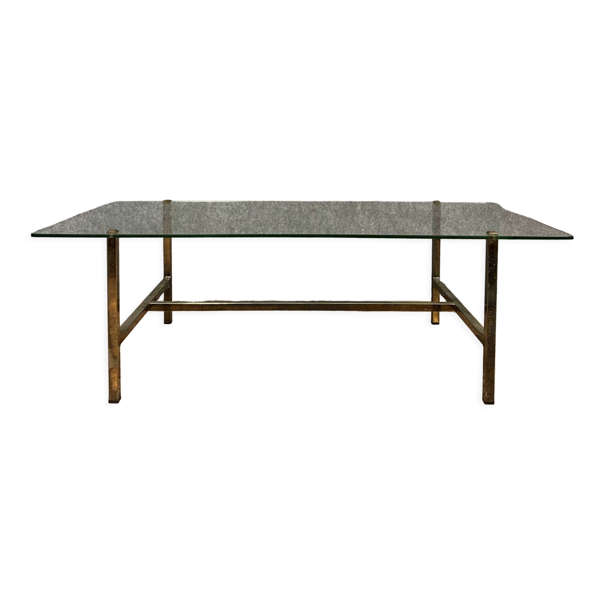 Vintage coffee table in gilded brass