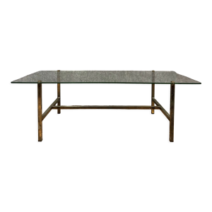Table basse vintage en laiton doré