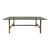 Table basse vintage en laiton doré