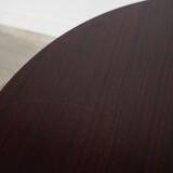 Round mahogany table, Danish design, 1970s, manufactured in Denmark