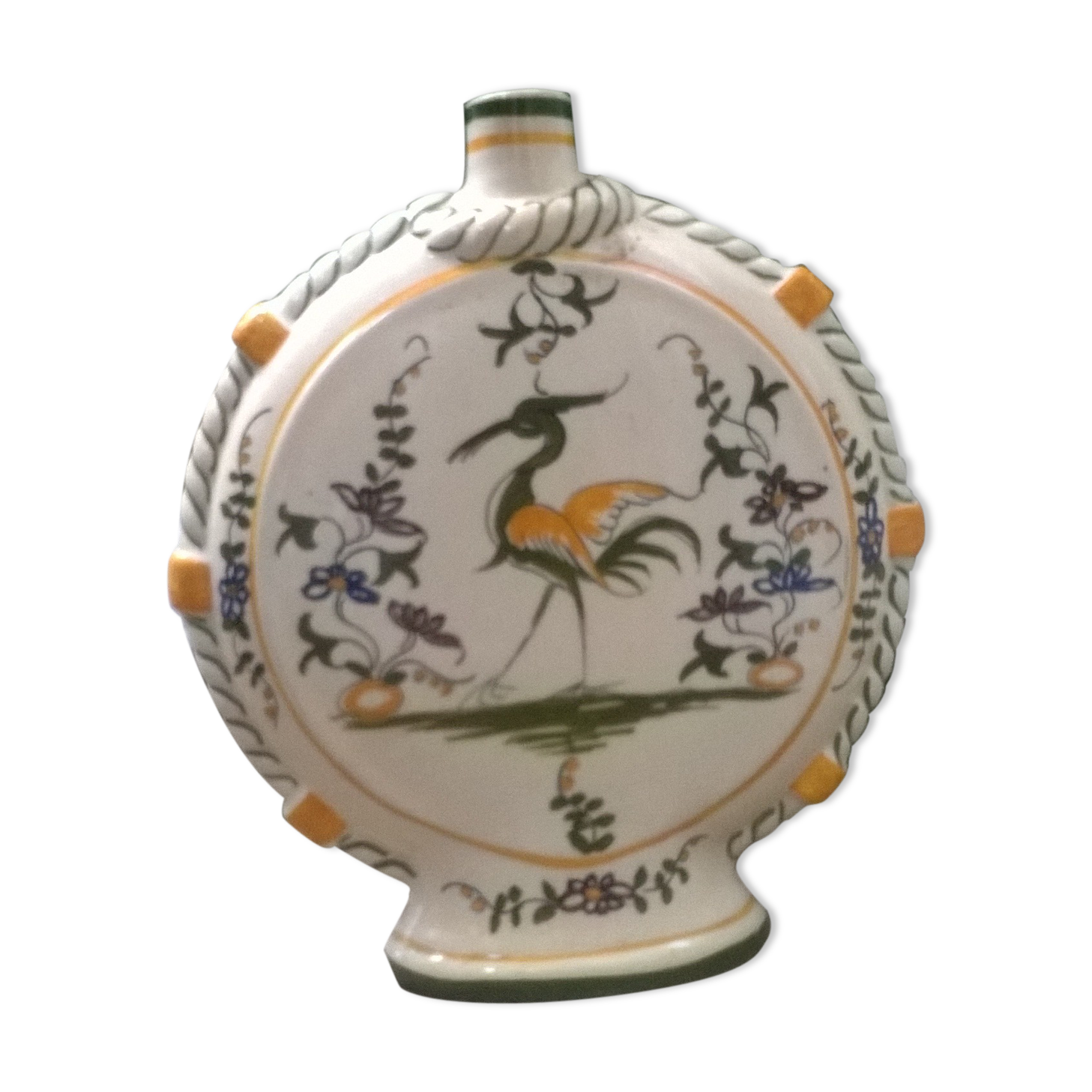 Bottle vase with mossy décor